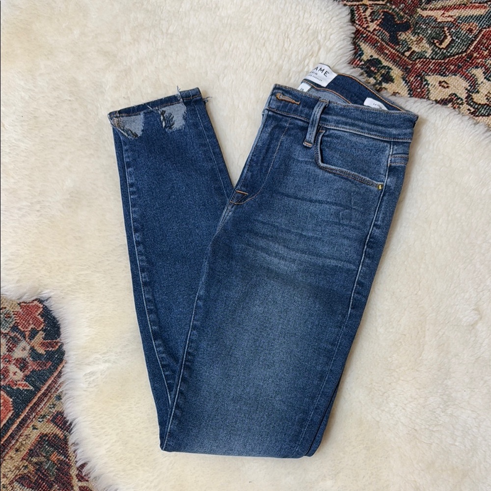 Dark Blue Frame Denim Jeans‎